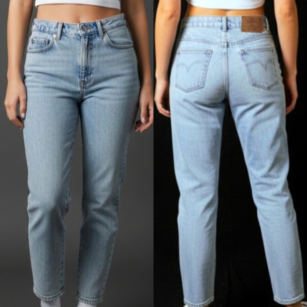 Vtg 90s VS Moda Intl London light acid wash high waist mom denim jeans 6 NWOT